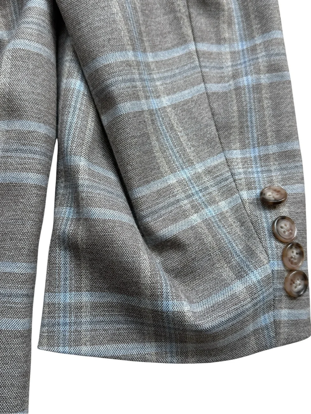 Lauren Ralph Lauren Gray Blue Windowpane Sport Coat Blazer 50L Modern Classic